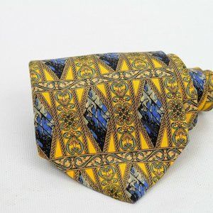 Jos A Bank Miracle Collection Paclitaxel Mens Necktie Tie Ties Yellow Blue